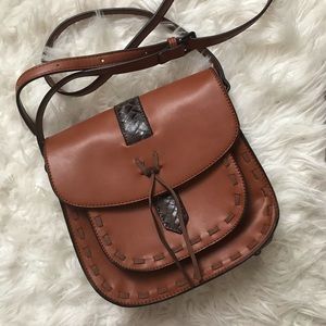 BOGOFREE! Gussaci Brown Leather Crossbody Bag